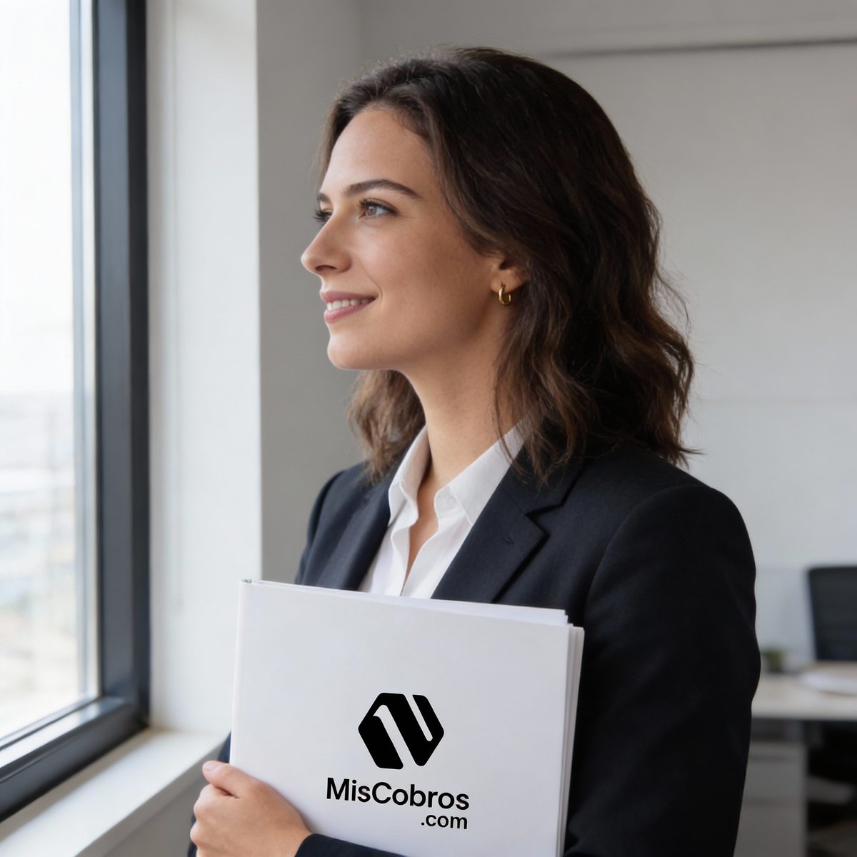 Marta, gestora de MisCobros, atendiendo una llamada de un cliente